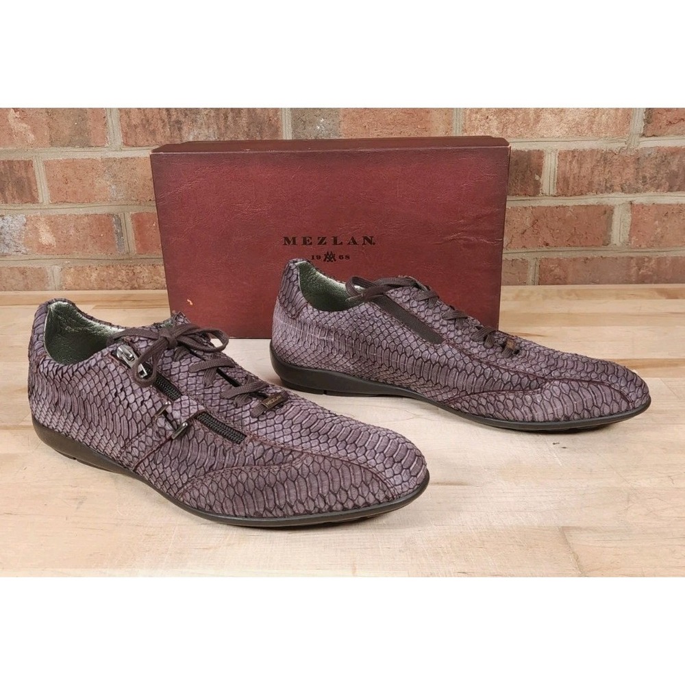 Mezlan Vero Genuine Sueded Snake Skin Sneaker Shoes Mens 12M Gray Purple